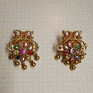 Ornate Gold Multicolor Earrings